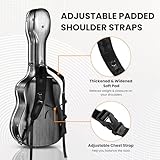 AW ABS Acoustic Guitar Case Hard with Backpack Straps Dreadnought 41 Inch Hardshell 0.79“ Thick Carrying Case with Lock Accessory Compartment for Airline Travel