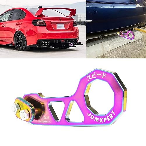 Xotic Tech Auto Aluminum JDM Rear Tow Hook Kit Racing Style Trailer Towing Ring Decoration Car Accessories, Universal Fit Car, Truck, SUV, Most Vehicles (NEO)