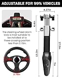 Tevlaphee Steering Wheel Lock with Alarm,Heavy Duty Anti-Theft Car Device Car Lock Car Theft Prevention Universal Fit for Vehicle Truck Van SUV Car Security with 2 Keys