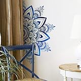 Runtoo Half Mandala Wall Decal Boho Flower Wall Stickers for Living Room Bedroom Headboard Yoga Home Decor