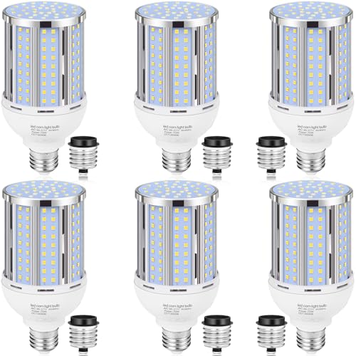 70W LED Corn Light Bulb(6 Pack),(700 Watt Equivalent) Fanless E26/E39 Medium/Large Mogul Base LED Cob Lamp 5000K Daylight 8,800LM for Outdoor Indoor Garage Warehouse Factory Workshop Street Backyard