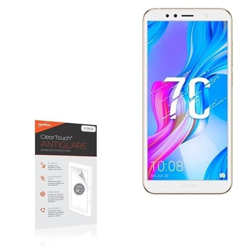 BoxWave Screen Protector Compatible With Huawei Honor 7C AUM-L41 - ClearTouch Anti-Glare (2-Pack), Anti-Fingerprint Matte Film Skin