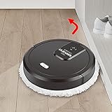 USB 3 In 1 Robot Vacuum and Mop Combo Smart Robot Cleaner Floor Sweeper Clean Automatic Mopping Sweeping Robot Cleaner Wiping Machine Wet/Dry Echargeable Intelligent Mop for Carpet and Floor (Black)