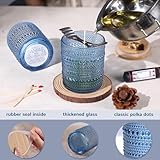 DARJEN 12 Pack Blue Candle Jars for Making Candles- 8 OZ Empty Glass Candle Making Jars with Bamboo Lids and Labels, Candle Making Supplies Candle Containers for DIY Gifts