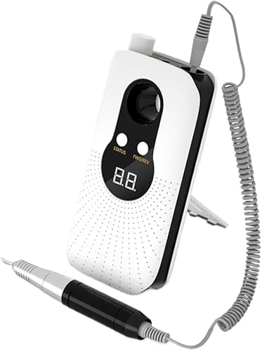 FUMBJFKT Máquina de taladro de uñas recargable portátil eléctrico para esmalte de uñas, juego de taladro de manicura y pedicura, pulidor de uñas