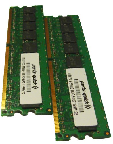 2GB 2 X 1GB PC2-5300 667MHz 240 pin DDR2 SDRAM ECC DIMM Server Memory for Dell Precision Workstation T3400 (Parts-Quick Brand)