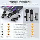 USB C Lavalier Microphone Wireless Mini Mic for Type-C Android Phone/Tablet/PC Video Recording Clip-on Mics with Rotatable Clip&Denoise Recording, Ideal for Vlog Tiktok Youtube Podcast Content Creator