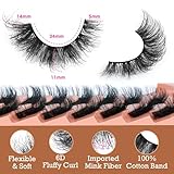 Mink Lashes Wispy False Eyelashes Fluffy D Curl Faux Mink Lashes 14mm Natural Look False Lashes Short Strips Lashes by Focipeysa