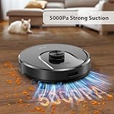 Tikom Robot Vacuum and Mop Combo, 5000Pa Suction, Smart Mapping, 45dB Robotic Vacuum Cleaner for Carpets, Pet Hair, Hardfloors (L8000 Pro)