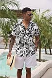 Goodstoworld Skull Shirts for Mens and Women Adult Teen Boy Hawaiian Cool Button Up 3D Halloween Printed T Shirt Male Blouse Top Clothing Polo Dress Black Grey Tee Shirt