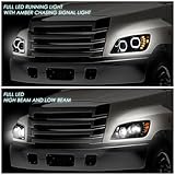 Pair of LED DRL Headlights Lamps Headlight Assembly Compatible with 06-17 Hino 338 268 258 238 185 165 145 - Black Housing