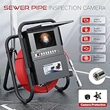 Sewer Camera 100ft Plumbing Drain Camera with 30M Cable Industrial Endoscope IP68 Waterproof Snake Inspection Camera 7 Inch 1000TVL DVR Recording IPS Screen