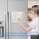 Acrylic Note Board Refrigerator Dry Erase Board Magnetic Clear 15”x11 Includes 4 Dry Erase Markers