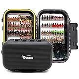 Fly Fishing Flies Assortment Kit Dry Wet Nyphms Tenkara Popper Streamer Woolly Bugger for Trout Bass Salmon Steelhead with Fly Box (100PCS Fishing Flies Kit)