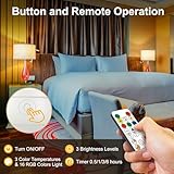 MUIUTA USB Rechargeable LED Bulb with Remote Control, E26/E27 16 RGB Colors, 3 Brightness Levels 320 lumens 4.5W for Non-Hardwired Cabinet Light Vanty Light