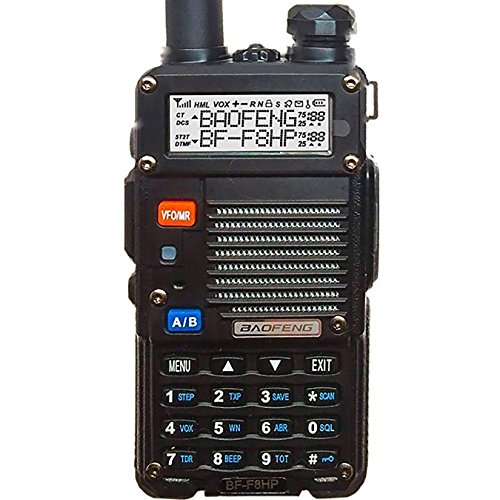 BaoFeng BF-F8HP (UV-5R 3rd Gen) 8-Watt Dual Band Two Way Radio (136-174MHz VHF & 400-520MHz UHF) Includes Full Kit with Large Battery