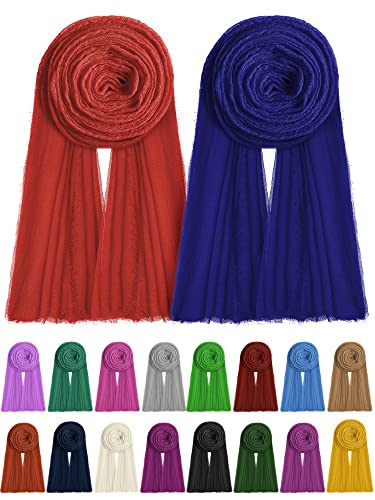 Yahenda 18 Picees Women Scarfs Shawl Hijab Soft Cotton Hemp Long Scarf Head Wraps for Women, 27 x 69 Inches(Multiple Colors)