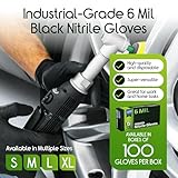 Inspire Black Nitrile Gloves HEAVY DUTY 6 Mil Nitrile Chemical Resistant Medical Cooking Cleaning Disposable Black Gloves (Black Nitrile Box Of 100, Large)