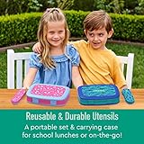 Bentgo Kids Utensil Set - Reusable Plastic Fork, Spoon & Storage Case - BPA-Free Materials, Easy-Grip Handles, Dishwasher Safe - Ideal for School Lunch, Travel, & Outdoors (Tropical)