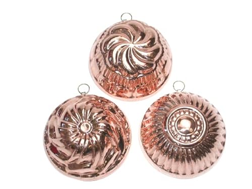 CREARTISTIC Set 3 pcs Pure Copper Geometric Home Decorations - 14 x 14 cm - Mold for Chocolate, Pudding, Other Sweets, Household Items, Ideal Gift, Mum and Dad Gift, Made in Italy
