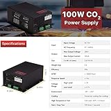 Cloudray 100 Watt Laser Power Supply 110V for 80-100W Laser Tube Laser Engraver Cutter M100(MYJG100 Upgrade)