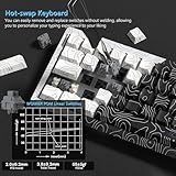 Womier Q61 60% Percent Keyboard with QMK/VIA Topographic Gaming Keyboard, Wireless Creamy Mechanical Keyboard, RGB Custom Gasket Hot Swappable for Windows & Mac-POM Linear Switch