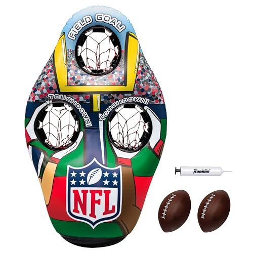 Franklin Sports NFL Inflatable Target Toss Game - Kids Mini Football Throwing Game Set - Portable Indoor + Outdoor Toy Football Target + Mini Footballs - 51"