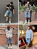 Vamtac Mens Star Denim Shorts Baggy Jeans Casual Streetwear 90s Patchwork Unisex Summer Jorts