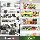 ZIJUND 14 Pack Fridge Organizer, Stackable Refrigerator Organizer Bins with Lids, BPA-Free Fridge Organizers and Storage Containers for Fruit, Vegetable, Food, Drinks, Cereals, Clear