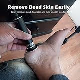 Electric Callus Remover for Feet, Professional Electric Foot Sander Grinder Scrubber Foot File Pedicure Heel Tool for Cracked Dry Dead Skin, Adjustable Speed, 60 Sandpaper Discs, Black