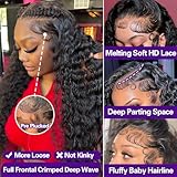 LRV 30 Inch Deep Wave Lace Front Wig Human Hair 13x4 HD Lace Frontal Deep Wave Human Hair Curly Wigs Pre Plucked Waterwave 180 Density