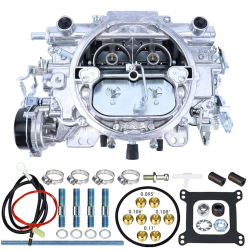 1406 Carburetor for Performer 600 CFM 4 Barrel Carburetor Square Bore AFB-style Air Valve Secondary Compatible with Silverado Corvette Mustang Mercury GMC Pickup Truck carb with Electric Choke