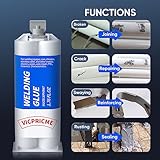 VICPRICME Metal Glue, 1.76oz 2 Part Liquid Metal Welding Epoxy Glue, Marine Filler Repair Putty, High-Temperature Resistant Heavy Duty ab Glue(3 pcs)