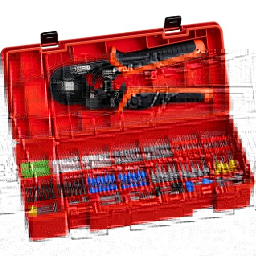PEBA Ferrule Crimping Tool Kit, 21 Sizes Ferrule Kit, AWG 24-8 Self-Adjusting Square Crimper for Wire Ferrules Terminals | Electrical Wire Ferrule Kit - Square Ferrule Crimper - Ratchet Crimping Tool