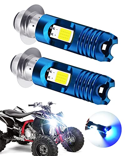 YEORO 2Pcs H6M LED Bulb,AC/DC 9-85V P15D Motorcycle Headlight Bulb Hi/Lo Beam 2xCOB+3528 SMD Chips LED Lamps for ATV. (2COB+3528)