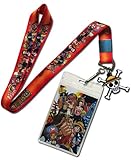 One Piece Luffy and Crews Group Lanyard with Badge ID Holder and PVC Charm