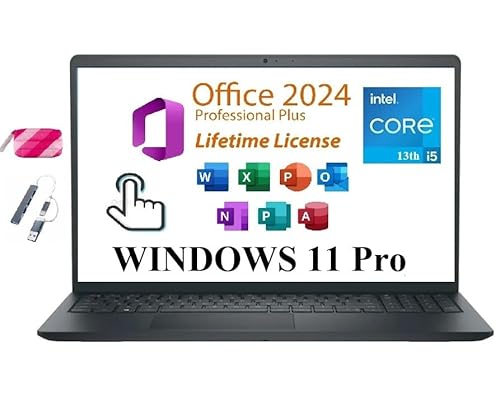 Dell Inspiron 15 3530 Business Laptop, 15.6" FHD Touchscreen, Intel Core i5-1334U, 32GB RAM, 1TB SSD, Lifetime Microsoft Office 2024, Webcam, HDMI, Wi-Fi 6, Windows 11 Pro, Black W/WM Bundle
