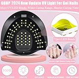 UV LED Nail Lamp, 300W Professional UV Nail Dryer Light for Gel Nails with 72 Beads, Fast Curing Gel Polish Lamp Auto Sensor 4 Timer Setting, Nail Art Drying Tools for Fingernail and Toenail