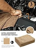 Fantasticlean 9PCS Car Interior Detailing Set, Microfiber Cloth & Applicator, Single-Head Detailing Brushes, Natural Bristles, Scratch-Free & Ultra-Soft for Seats Leather Care or Cleaning