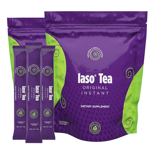Total Life Changes - Iaso Instant Tea - Gentle Cleanse & Craving Control - Gut Health & Bloat Support - Senna & Chamomile Blend - 2 Bags