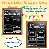 EAONE First Day of School Board Sign for All Grades Student 12 x 16 in, Double-Side Wood Frame Back to School Chalkboard Sign for Kids 1st and Last Day, with 8 Dry Erase Markers & Wipe Cloth, Brown