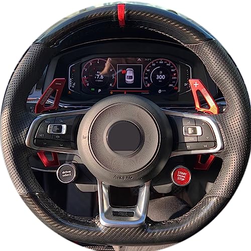 Steering Wheel Covers for VW Golf R MK7 Golf 7 GTI Polo GTI Scirocco 2015/2016, Custom Steering Wheel Cover Carbon Fiber