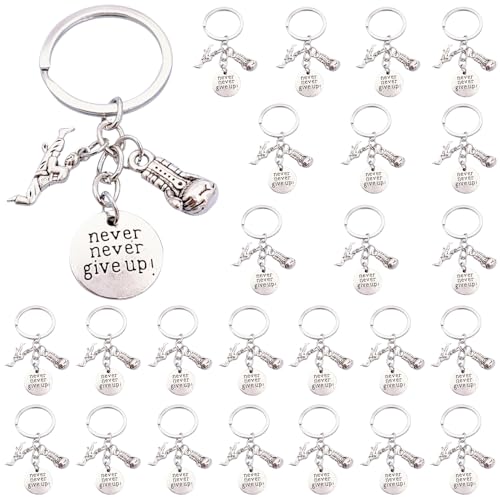 iMagitek 25 Pcs Boxing Glove Keychain Never Give up Boxing Keychain Fitness Jewelry Appreciation Gift Keyrings for Boxing Coach Leader Teacher Coworker Boxing Lovers Gifts