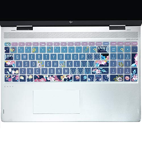 Silicon Keyboard Cover for 15.6 HP Laptop 15-bs/bw 15-dw/dy/db 15-cb/cc/cd 15-ef Series, Envy X360 15m-bp/bq,Envy 17 17-by, Red Flower