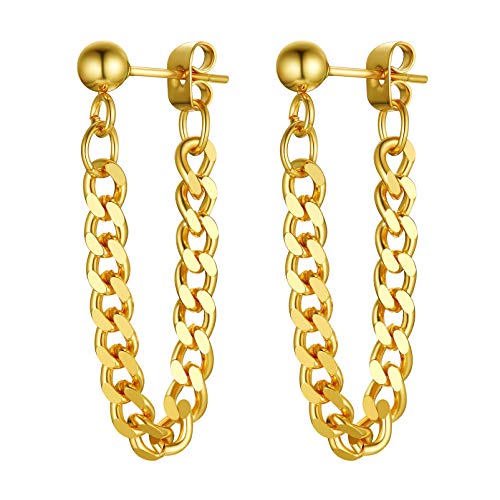 Cool Gold Chain Earrings Chic Stainless Steel Kpop Dangly Mens Dangle Earrings For Men Women