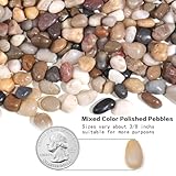 10lbs Rocks for Plants Indoor, 3/8 Inch Small Pebbles for Plants, Aquariums, Bamboo, Vase, Succulent, Outdoor Landscaping, Decorative Plant Rocks for Pots Indoor, Polished Mixed Color