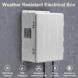 Namunanee Outdoor Electrical Junction Box, ABS Water Resistant Enclosure with Internal Mounting Panel & Hinged Cover (13"H* 9.2"L* 5.6"W)