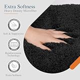 Walensee Large Bathroom Rug (24 x 72, Black) Extra Soft and Absorbent Shaggy Bathroom Mat Machine Washable Microfiber Bath Mat for Bathroom, Non Slip Bath Mat, Luxury Bathroom Floor Mats