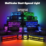 Ehaho 2.1CH Stereo UTV Sound Bar(Subwoofer) and Speakers, Bluetooth ATV Soundbar with RGB Lights, Waterproof Golf Cart Speakers, Marine Sound bar Compatible with SXS Polaris RZR Can-Am