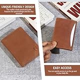 FOXHACKLE Leather Credit Card Holder For Men and Women, Small RFID Blocking Bifold Wallet (With ID Slot, Hunter Tan)